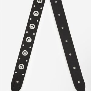 The Kooples Calf Skin Leather Bag Strap with Silver Accents